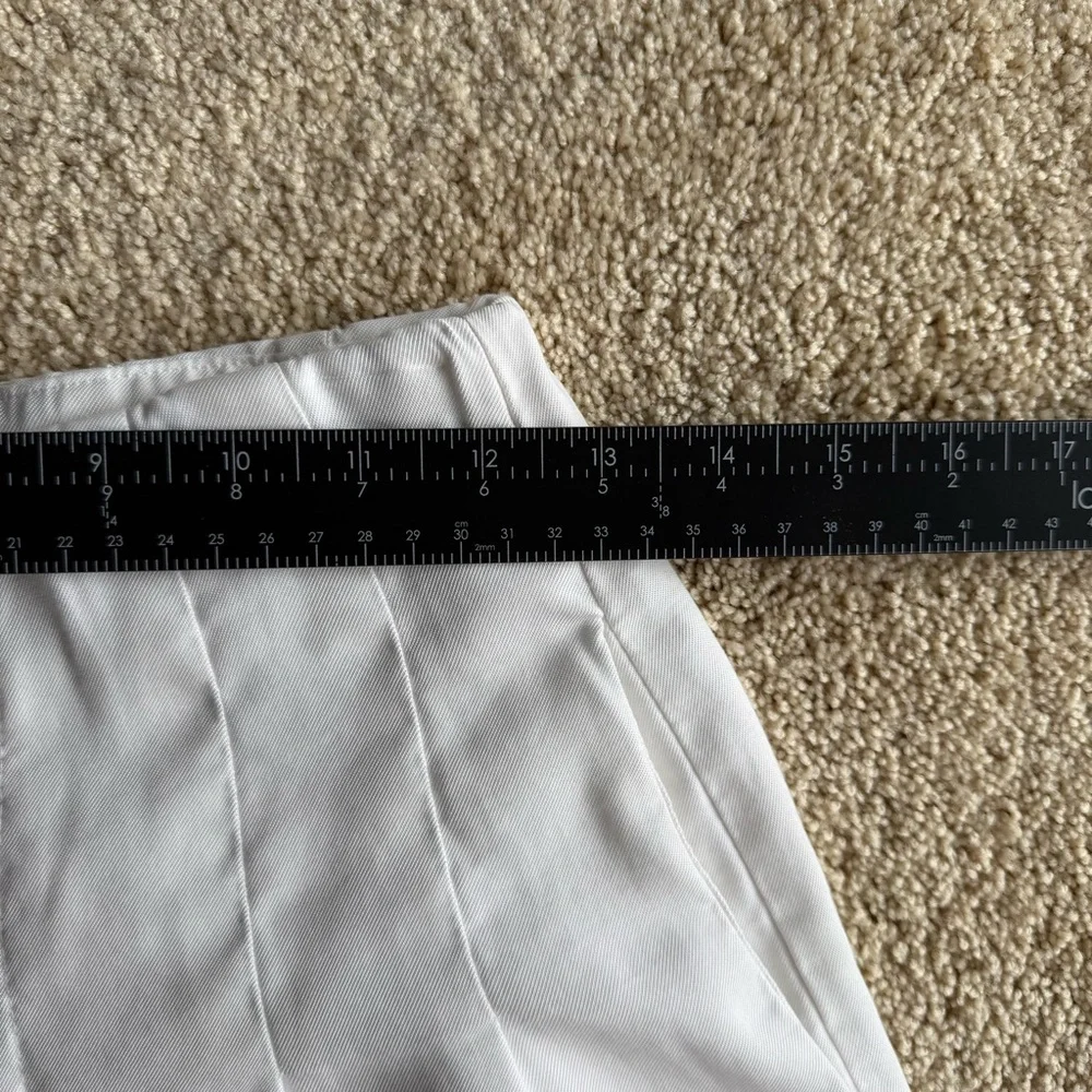 Zara TRF Cropped Wide Leg Pants Womens S High Rise Button Front White Trousers - Picture 6 of 6